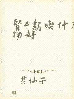 肾4期吃什么食物好