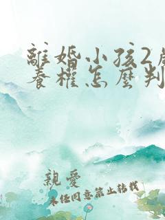 离婚小孩2岁抚养权怎么判