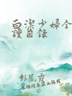 白洁少妇全文阅读目录