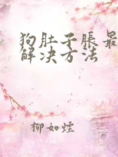 狗肚子胀最快的解决方法