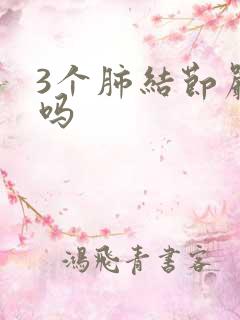 3个肺结节严重吗