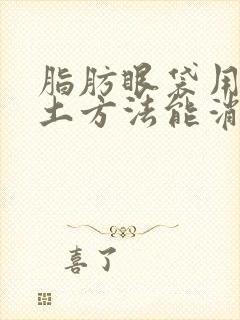 脂肪眼袋用什么土方法能消掉