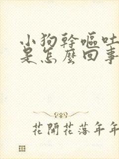 小狗干呕吐黄水是怎么回事