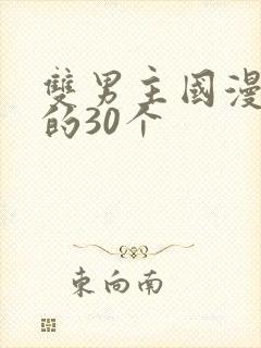 双男主国漫必看的30个