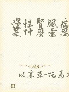 慢性肾脏病5期是什么意思