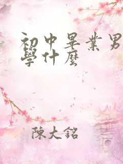 初中毕业男孩子学什么