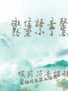 微信语音声音突然变小了怎么回事