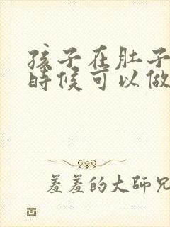 孩子在肚子里的时候可以做亲子鉴定吗