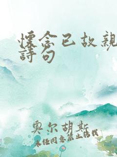 怀念已故亲人的诗句