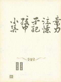 小孩子注意力不集中记忆力差反应迟钝