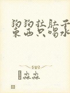 狗狗拉肚子不吃东西只喝水是怎么了