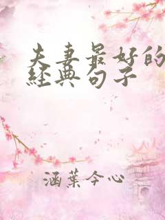 夫妻最好的关系经典句子