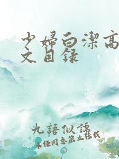 少妇白洁高义全文目录