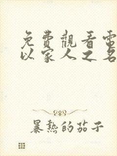 免费观看电视剧以家人之名全集