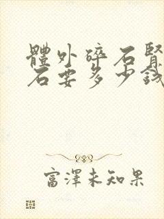 体外碎石肾长结石要多少钱