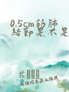 0.5cm的肺结节是不是很严重