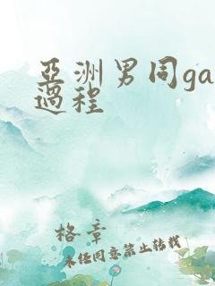 亚洲男同gay过程