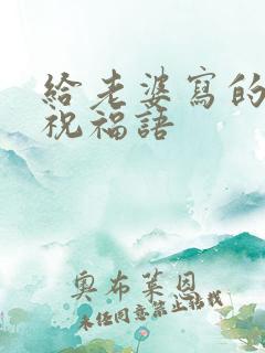 给老婆写的生日祝福语