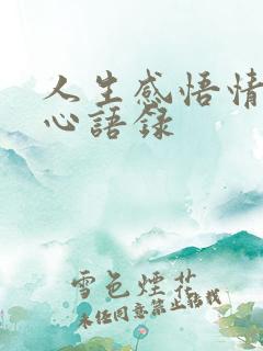 人生感悟情感扎心语录