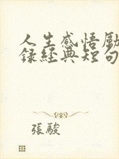 人生感悟励志语录经典短句