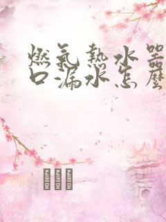 燃气热水器出水口漏水怎么修