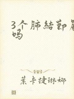 3个肺结节严重吗