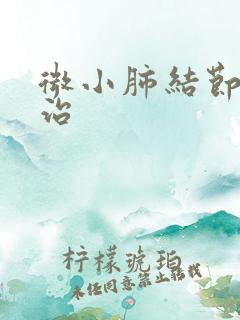 微小肺结节怎么治