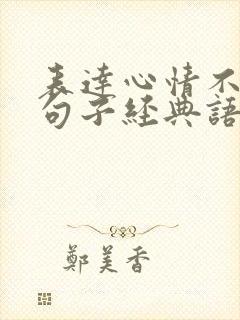 表达心情不好的句子经典语录