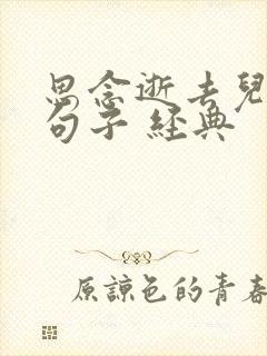 思念逝去儿子的句子 经典