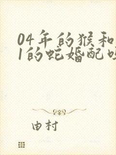 04年的猴和01的蛇婚配吗