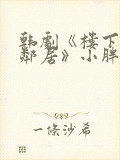 韩剧《楼下的女邻居》小胖