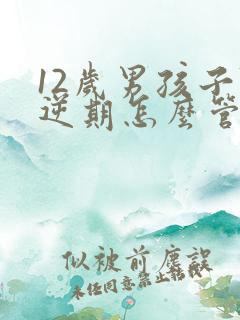 12岁男孩子叛逆期怎么管教最合适