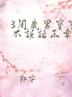 3周岁男宝宝还不说话正常吗