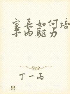 家长如何培养孩子内驱力