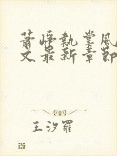 萧峥执掌风云全文最新章节