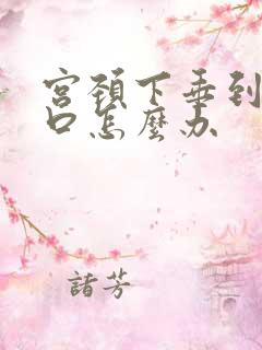 宫颈下垂到阴道口怎么办