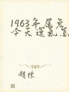 1963年属兔今天运气怎么样