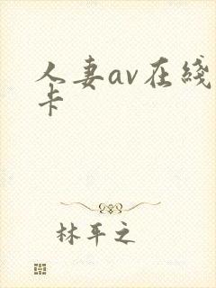 人妻av在线不卡