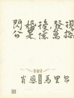 闪婚后,发现老公是亿万总裁 小说