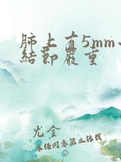 肺上有5mm小结节严重
