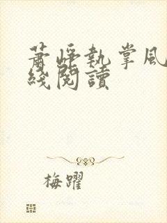 萧峥执掌风云在线阅读