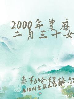 2000年农历二月三十女子命运