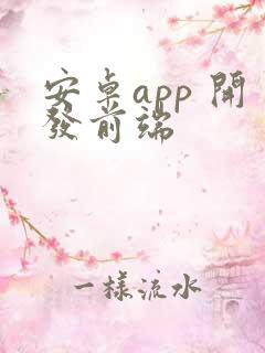 安卓app 开发前端