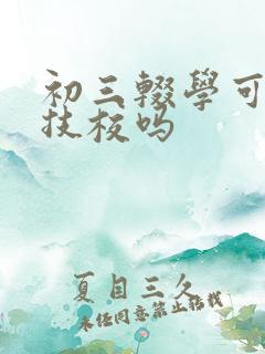 初三辍学可以读技校吗