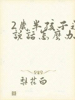 2岁半孩子还不说话怎么办