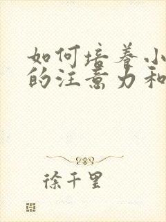 如何培养小学生的注意力和专注力