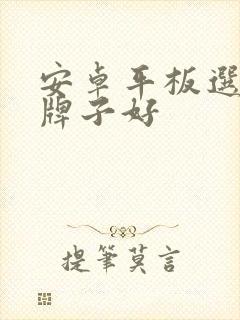 安卓平板选什么牌子好