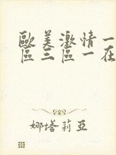 欧美激情一区二区三区一在线