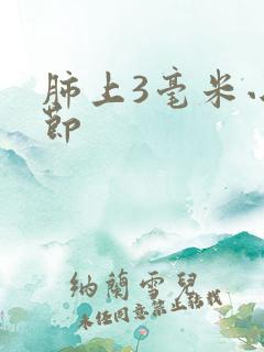 肺上3毫米小结节