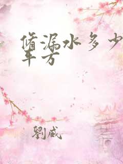 修漏水多少钱一平方